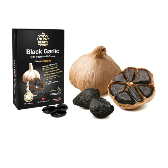 SWISS ENERGY BLACK GARLIC x 20 CAPS. única