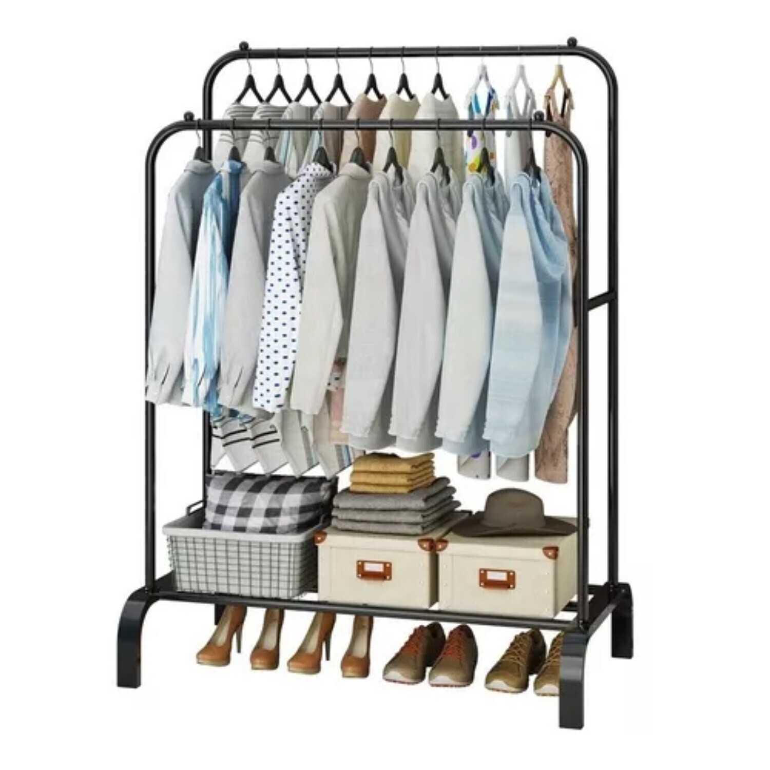 Perchero Organizador de Ropa Closet Hogar de Metal Negro Electroventas