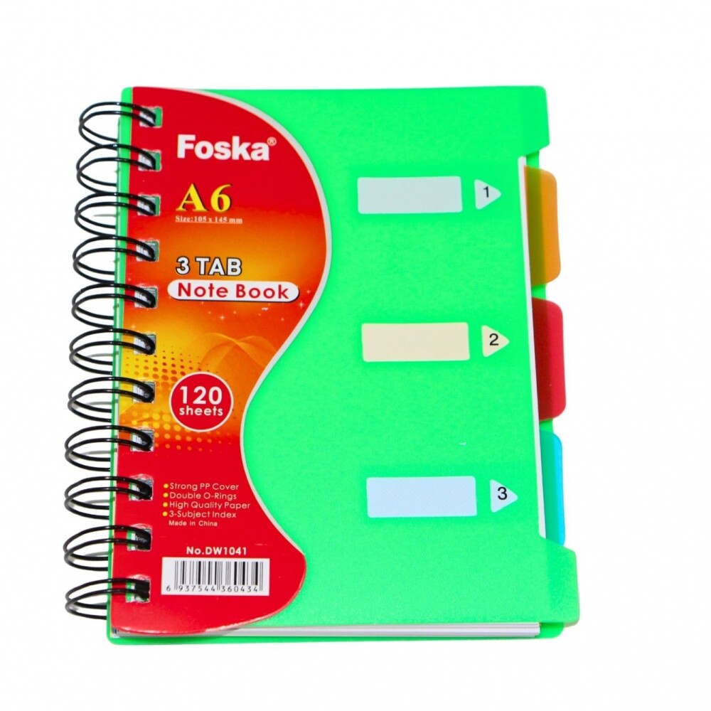 CUADERNO FOSKA TAMAÑO A6 CON ESPIRAL Y CON DIVISIONES CUADERNO FOSKA TAMAÑO A6 CON ESPIRAL Y CON DIVISIONES