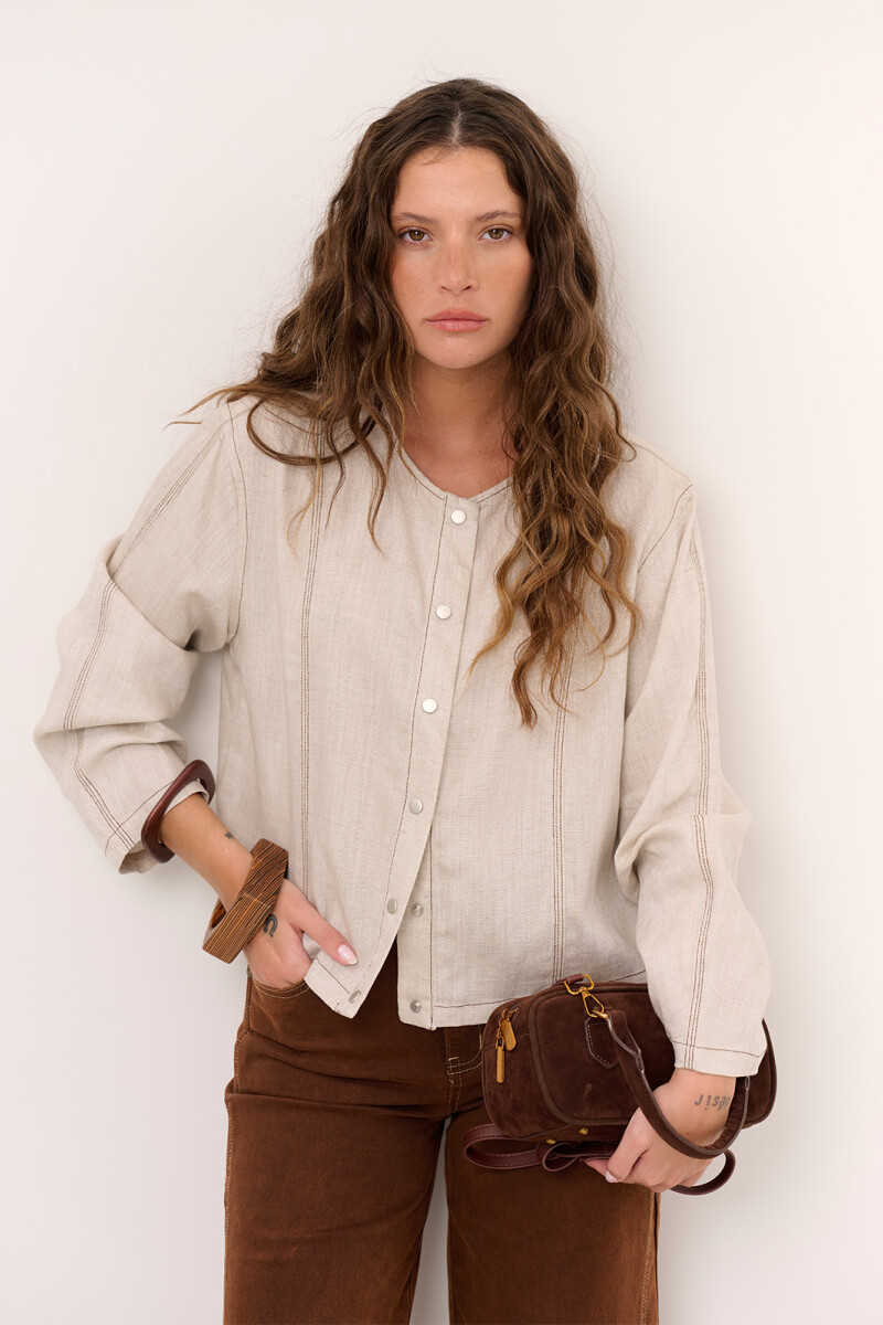 CHAQUETA LINO BEIGE