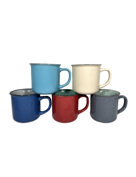 MUG RECTO RETRO 325 ML COLORES SURT C/BORDE MUG RECTO RETRO 325 ML COLORES SURT C/BORDE