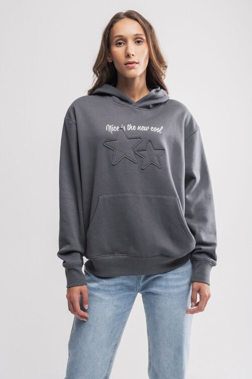 Canguro oversize Genova Gris oscuro