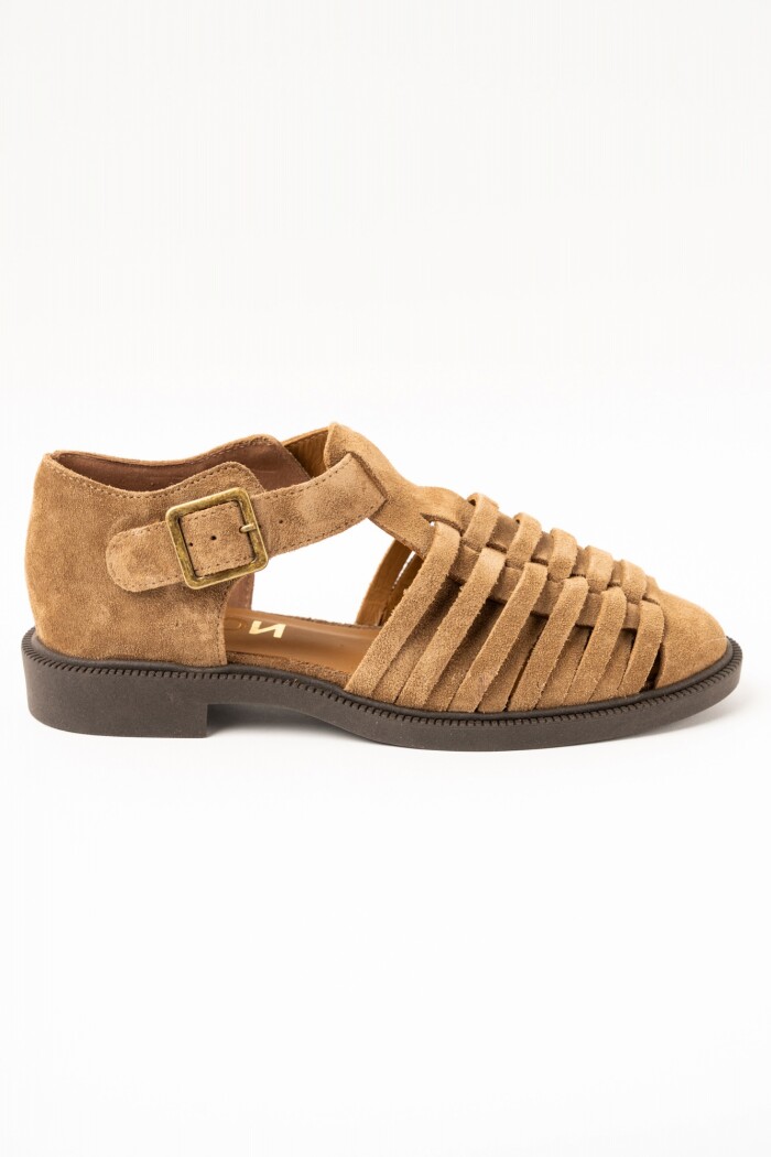 Sandalias Cangrejeras De Gamuza Vison