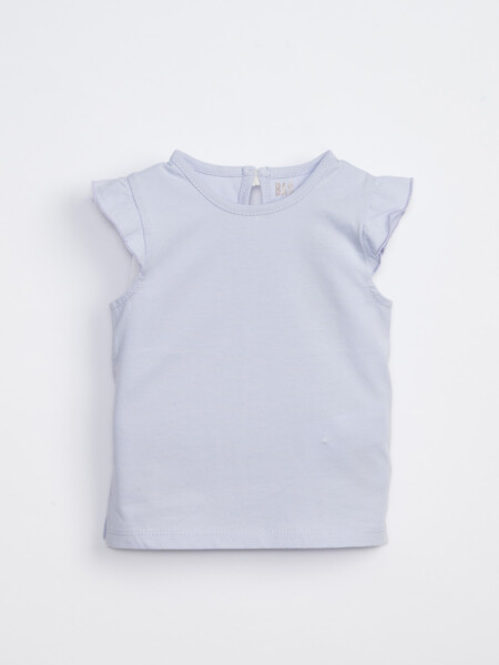 Musculosa Con Volados Celeste