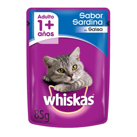 WHISKAS EN SALSA SARDINA ALIMENTO HUMEDO 85 GRS