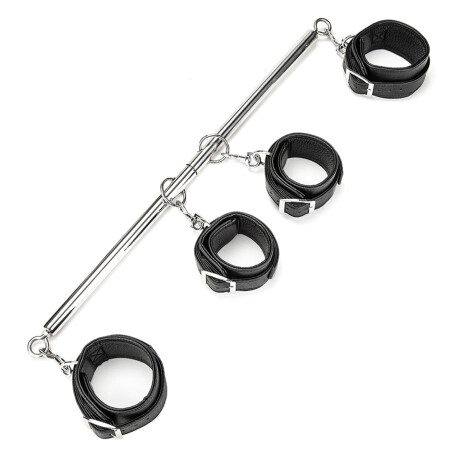 Barra Separadora Expandible con 4 Esposas Lux Fetish Barra Separadora Expandible con 4 Esposas Lux Fetish
