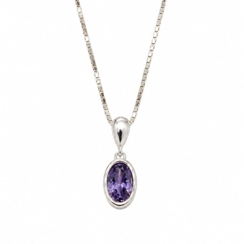 Cadena y colgante con piedra lila Cadena y colgante con piedra lila
