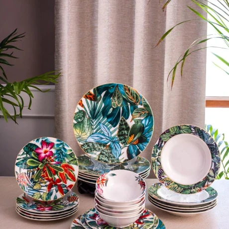 Juego De Vajilla 24 Piezas Tropical Porcelana Juego De Vajilla 24 Piezas Tropical Porcelana