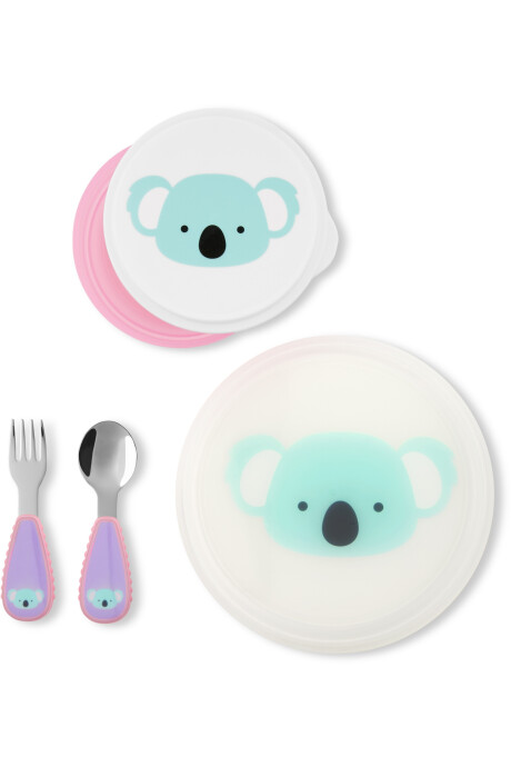 Set bowl y plato antideslizantes con cubiertos diseño koala Sin color