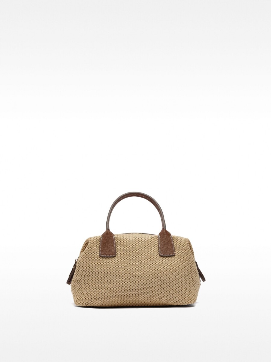 Bolso Tote Efecto Rafia Con Bandolera M natural