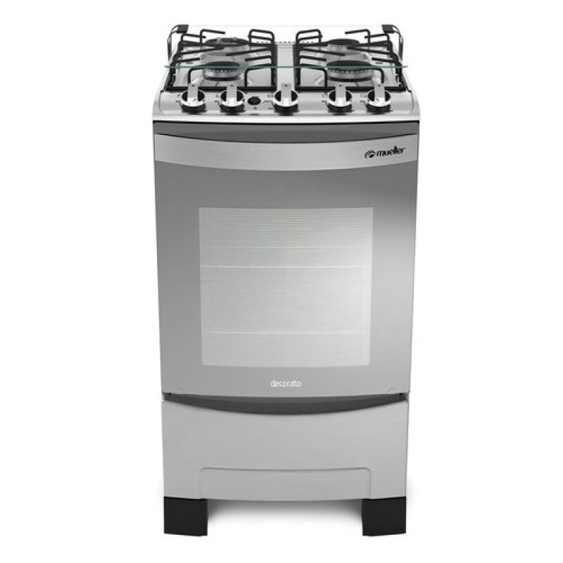 Cocina Mueller Decorato 4b Color Inox Puerta Con Visor 220v Cocina Mueller Decorato 4b Color Inox Puerta Con Visor 220v