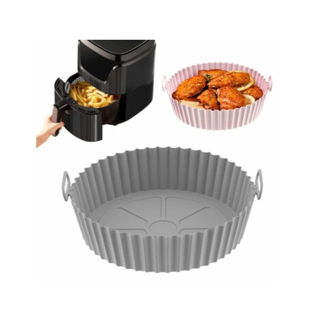 BANDEJA DE SILICONA PARA FREIDORA 20*17*5CM GRIS