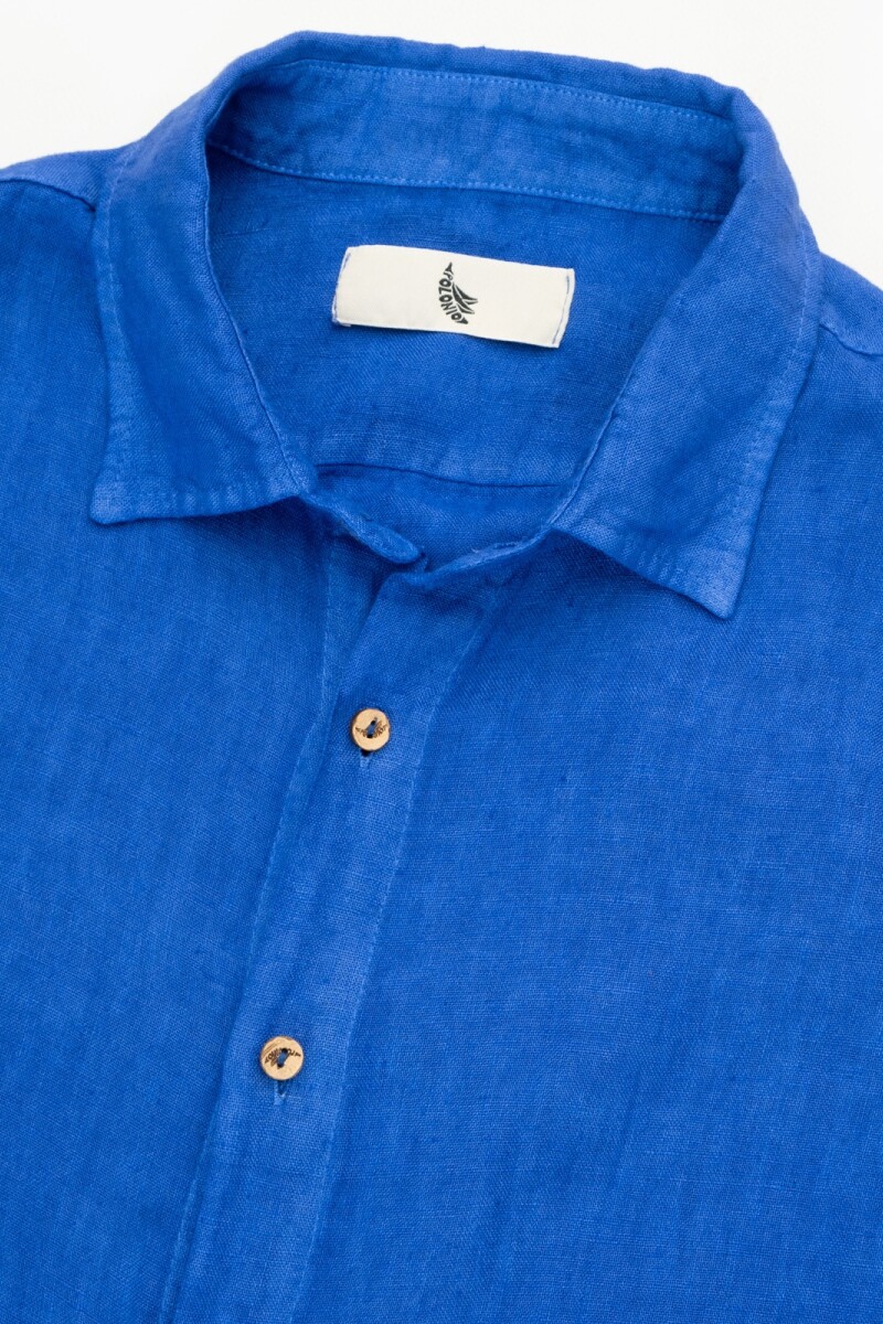 100% LINEN LONG SLEEVE SHIRT Blue