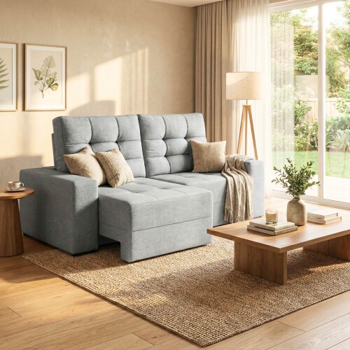 Sillón Cama Reclier Pequim 2 Cuerpos - Extensible Gris