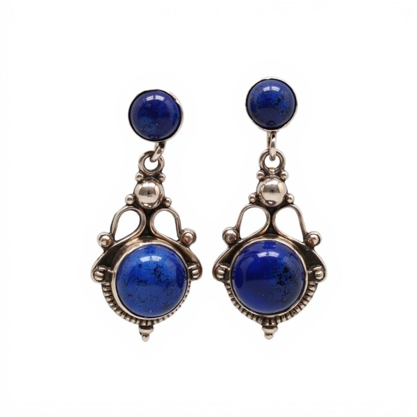 Caravanas Colgante Lapislazuli - plata 925 - raíz de zafiro- CA8441 conpiedra