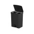 Papelera doble compartimento con pedal 30L Negra