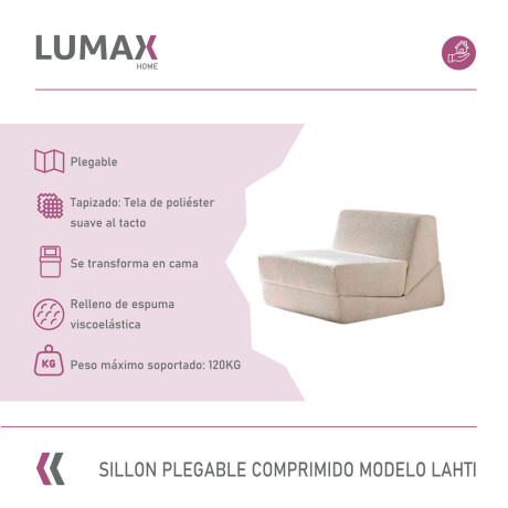 Sillón Sofá Plegable Lumax Modelo Lahti en caja Compactado Beige
