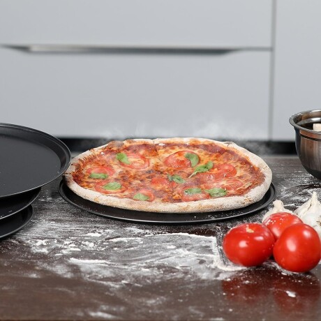 Asadera para Pizza Antiadherente Redonda de Ø32x1Cm Gris
