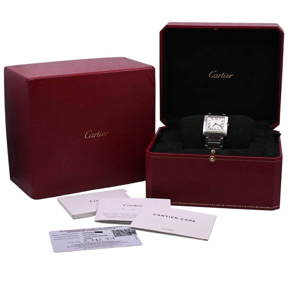 Cartier Tank Francaise mediano WSTA0074 quartz caja de acero 27 mm año 2024 con caja y papeles. Cartier Tank Francaise mediano WSTA0074 quartz caja de acero 27 mm año 2024 con caja y papeles.
