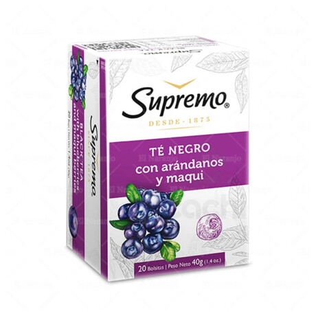 Té Supremo 20 sobres Negro con Arándanos y Maqui