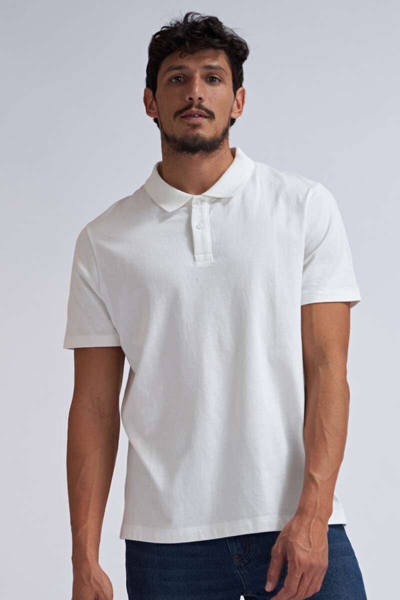 Camiseta manga corta polo - Blanco 