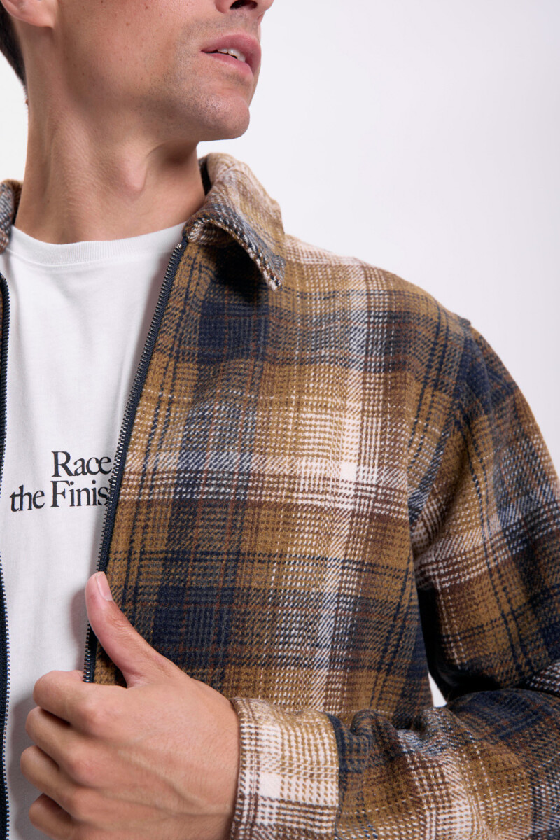 Sobrecamisa cuadros Tostado