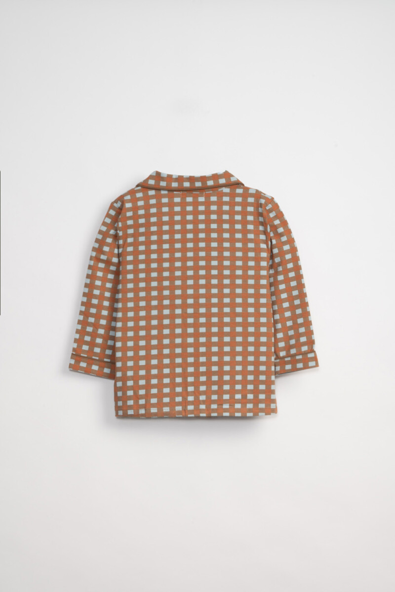 Conjunto pijama Cuadros Marron