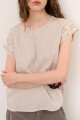 BLUSA LINO CROCHET BEIGE