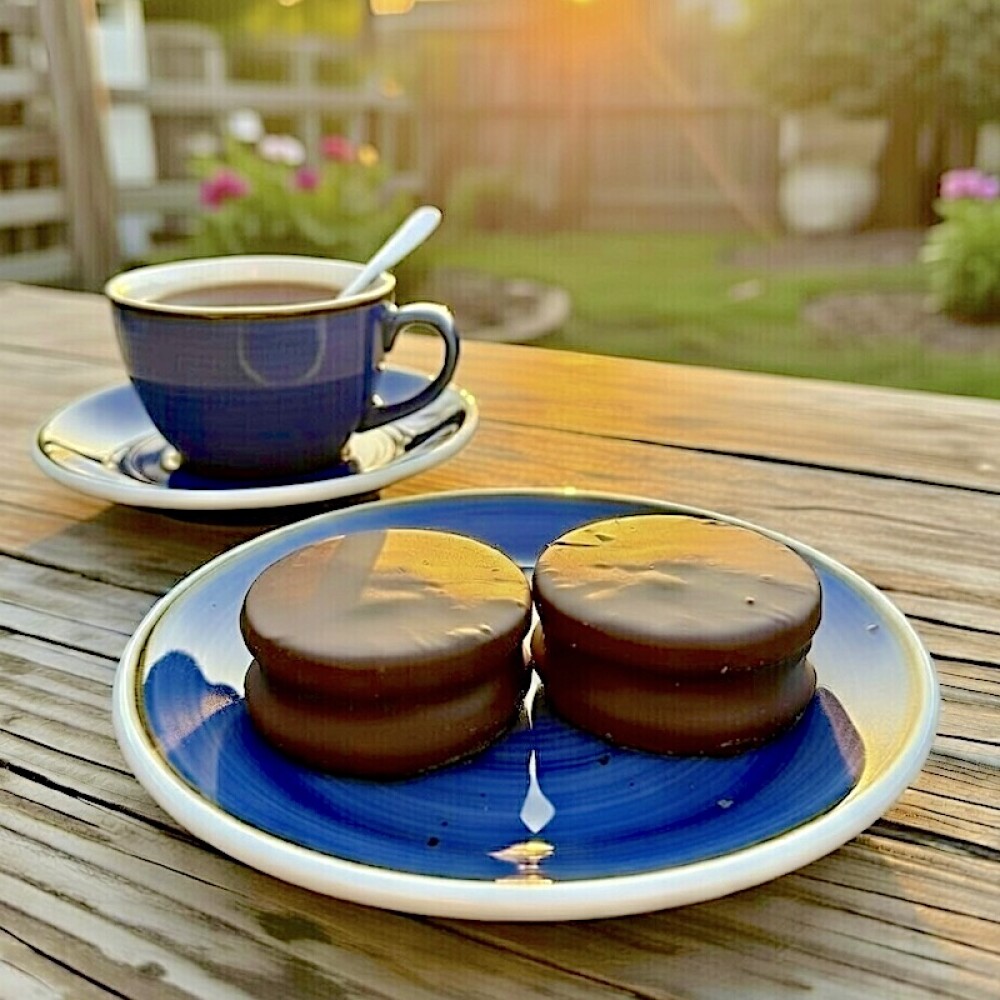 Alfajor de Chocolate Relleno de Dulce de Leche Sin Azúcar Alfajor de Chocolate Relleno de Dulce de Leche Sin Azúcar
