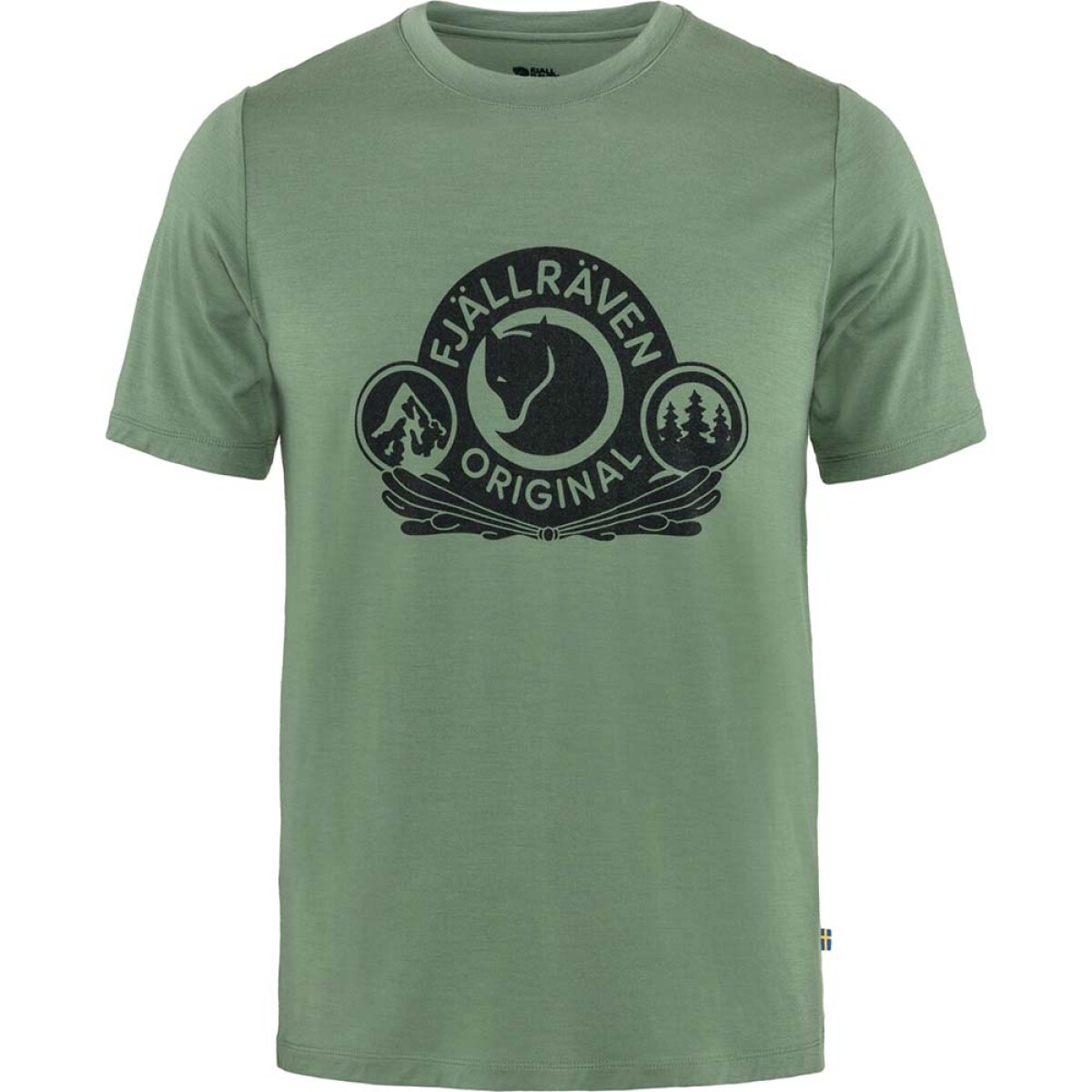 Polo Fjallraven Abisko Wool Classic SS M Hombre - Patina Green 