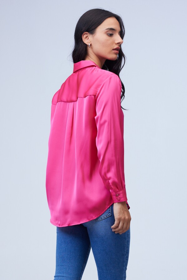 Camisa Saten FUCSIA