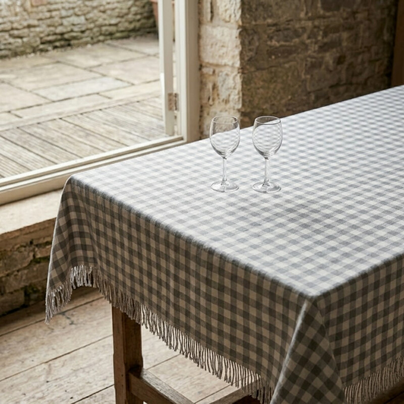 Mantel algodón 140x180cm CUADRADO GRIS