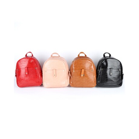 Mochila croco en cuerina Canva Rojo
