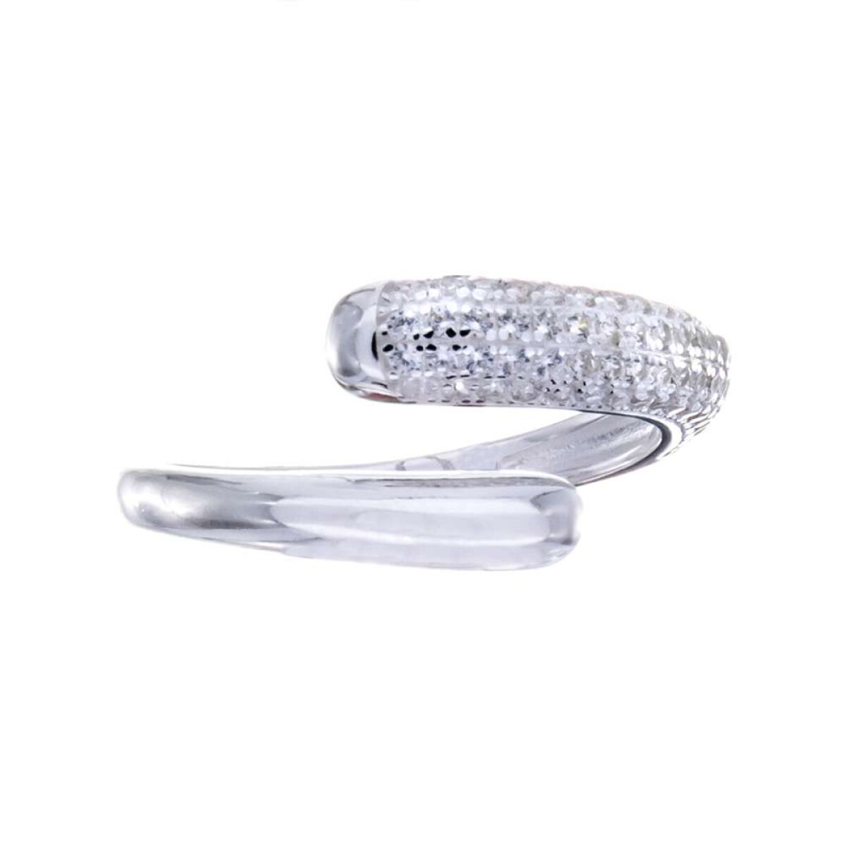Anillo De Plata 925 Con Circonias - Cruzado 