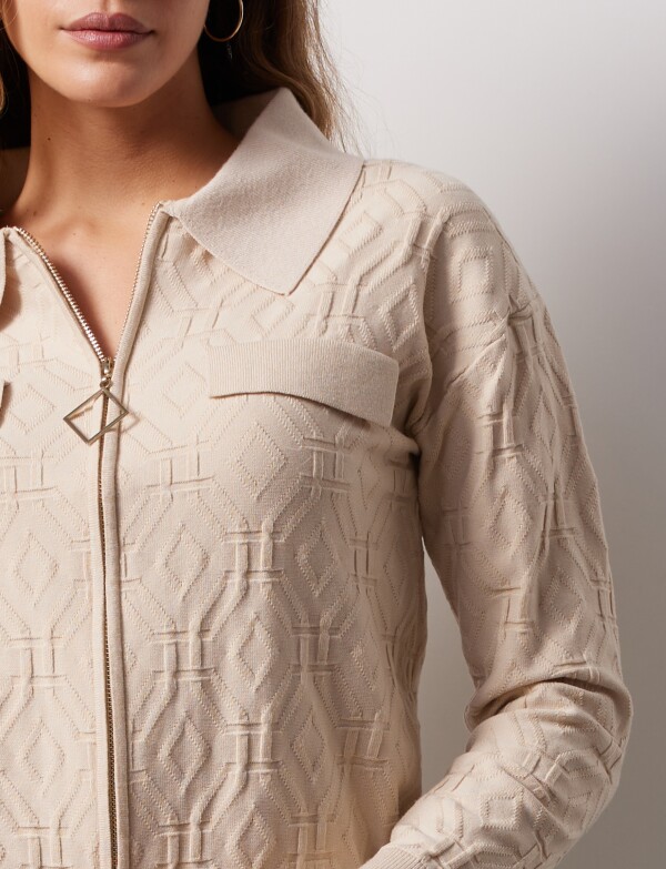 Cardigan Jacquard BEIGE