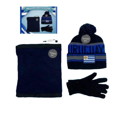 Set Uruguay gorro + cuello + guantes Set Uruguay gorro + cuello + guantes