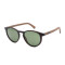 Lentes De Sol Bambu E Madeira Redondo - Unisex Verde/Marrón