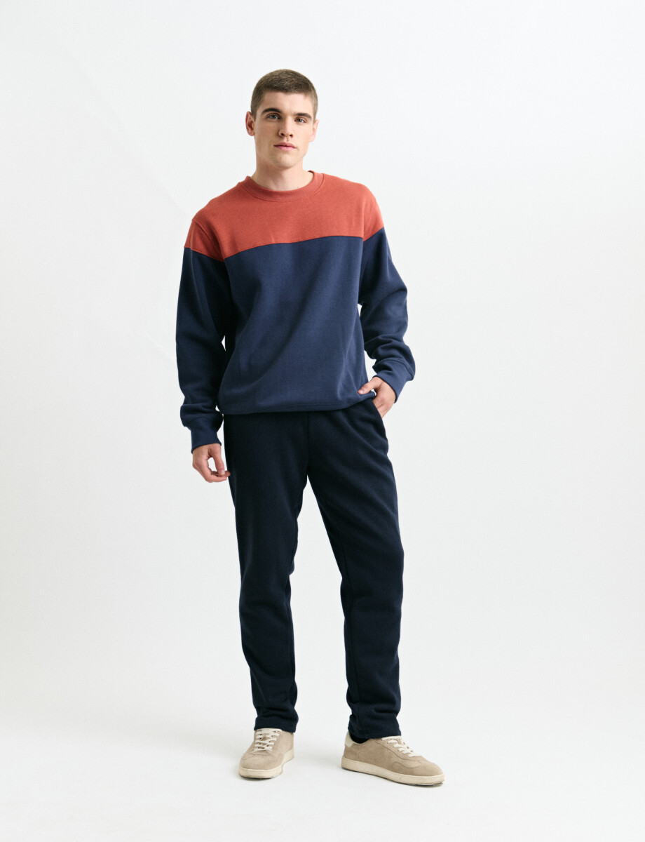 470916 SWEATER HARRY Naranja/azul Piedra