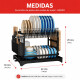 Escurridor de platos dos niveles de metal NEGRO