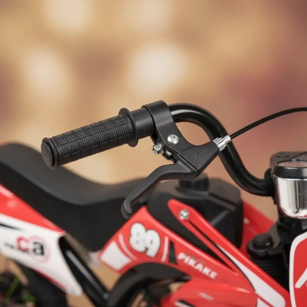 Bicicleta estilo moto con roncador rodado 16" Rojo