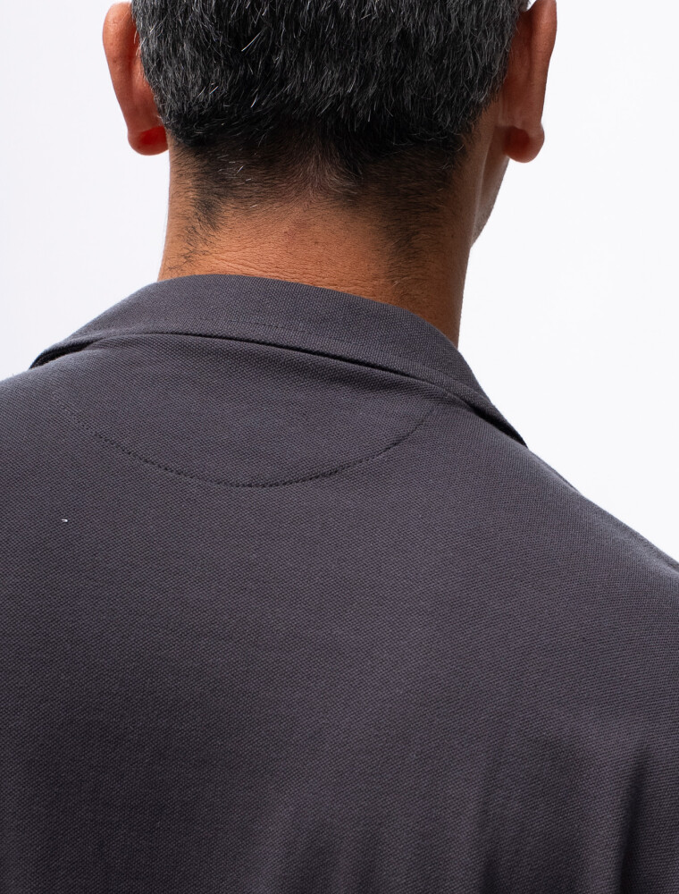 Camisa Algodón Pique Santorini Gris Oscuro