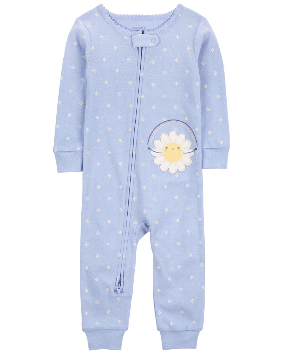 Pijama una pieza de algodón diseño margaritas 