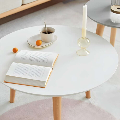Mesa Auxiliar Bamboo C/ Blanco D50Cm/H47Cm