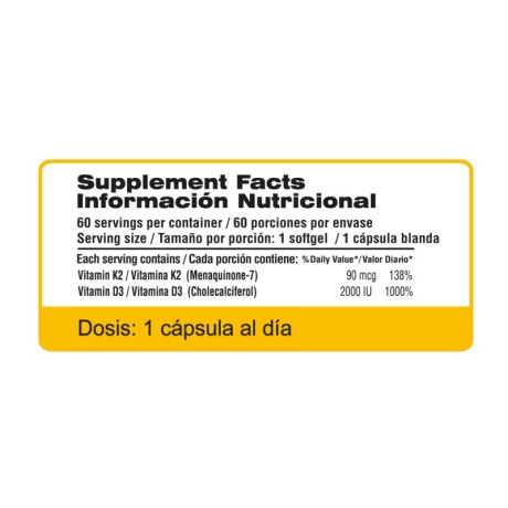 Qualivits Super Vitamina D3 y K2 60 Tabs Qualivits Super Vitamina D3 y K2 60 Tabs
