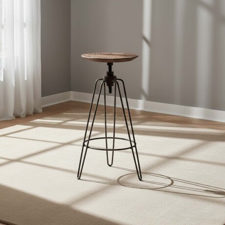 BANQUETA BAR HIERRO-Y-MADERA MARRON YORK