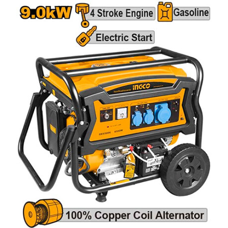 GENERADOR NAFTA 9.0 KW ARRANCA ELECTRICO/MANUAL INGCO AMARILLO-NEGRO