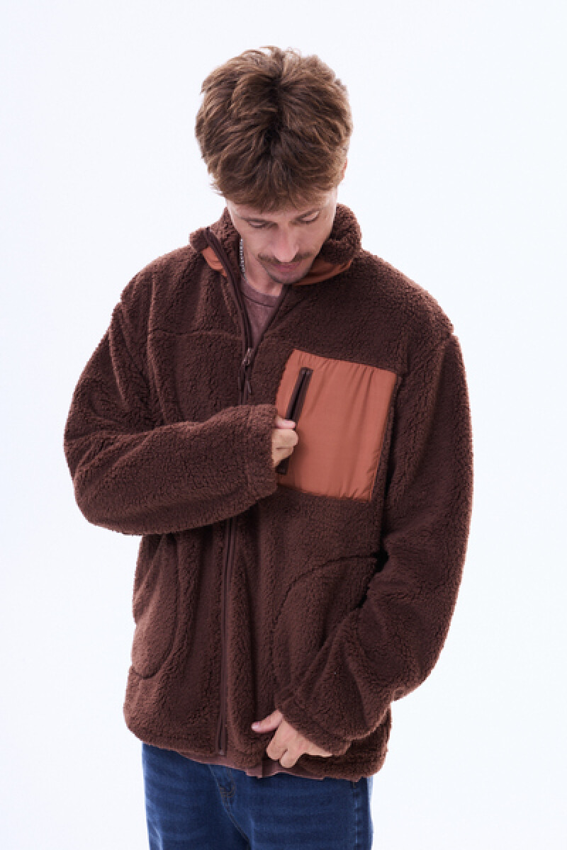 Campera de sherpa Recife Marrón