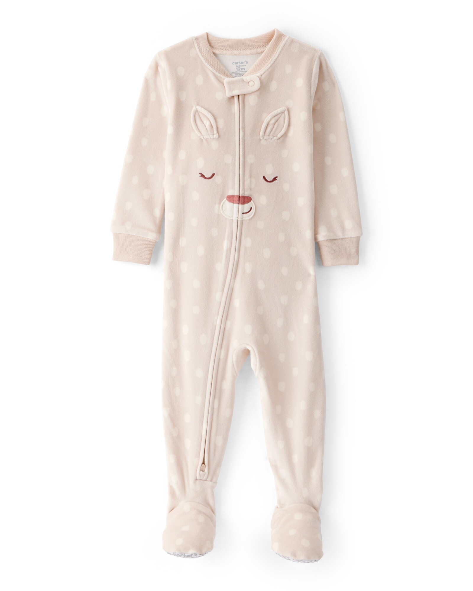 Pijama una pieza de DreamPlush, con pie, estampa ciervo Sin color