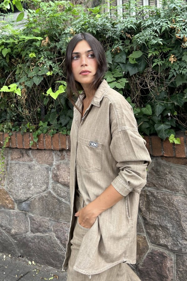 Camisa Oversize lino brown Camisa Oversize lino brown
