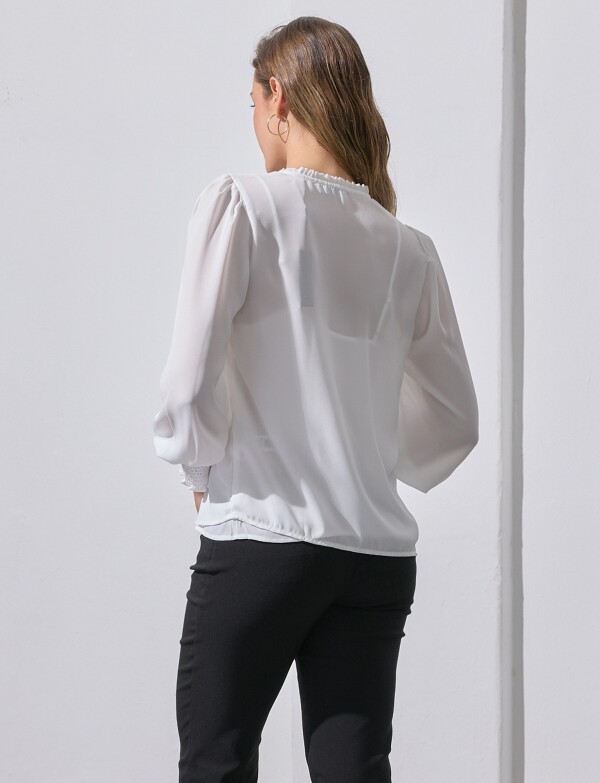 Blusa Gasa Smock BLANCO